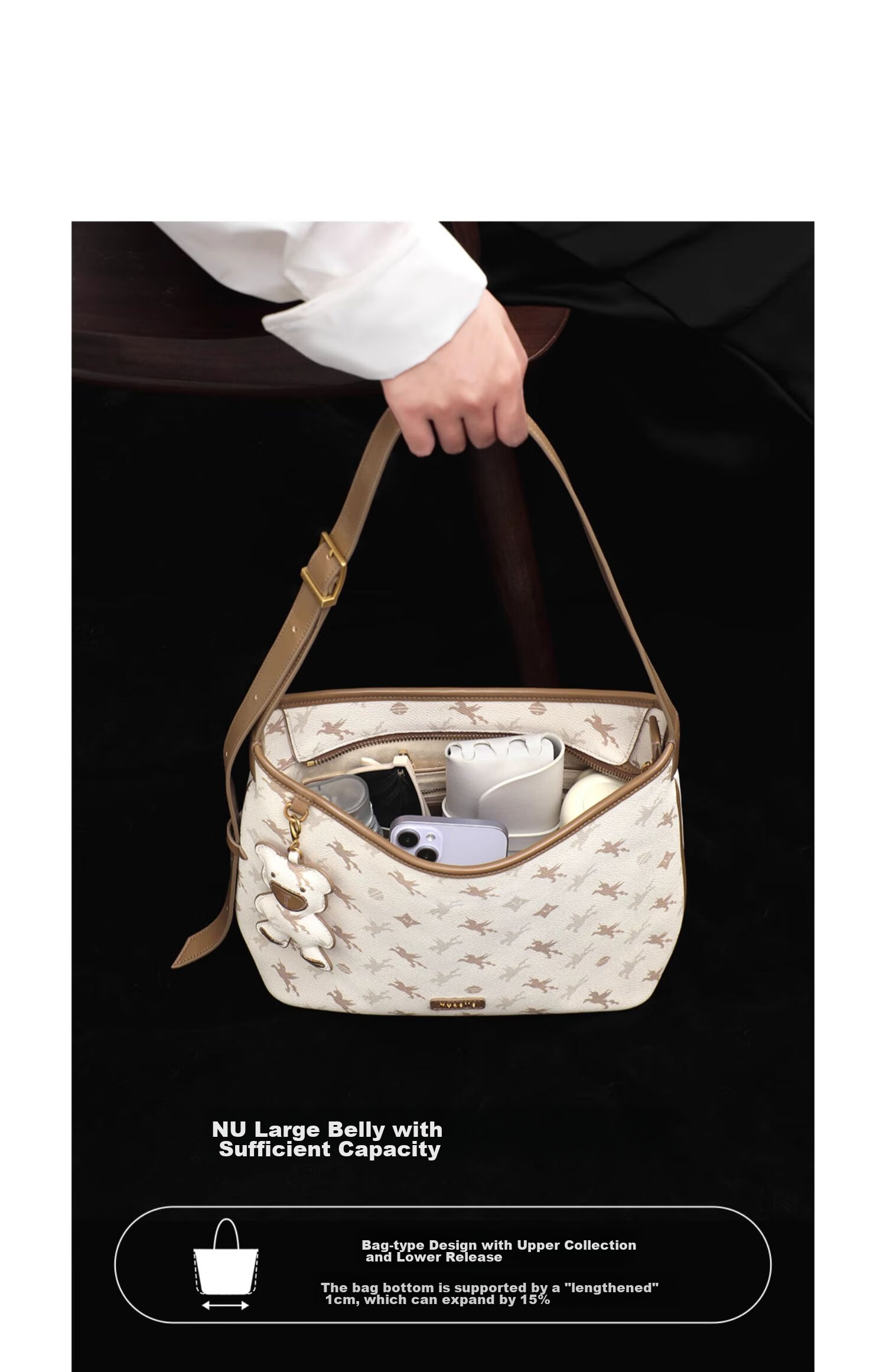 NUCELLE Light Luxury Floral Hobo Bag, 2026 New Women's Commuter Large Capacity Bucket Bag, Shoulder Crossbody Bag, Birthday Gift 10