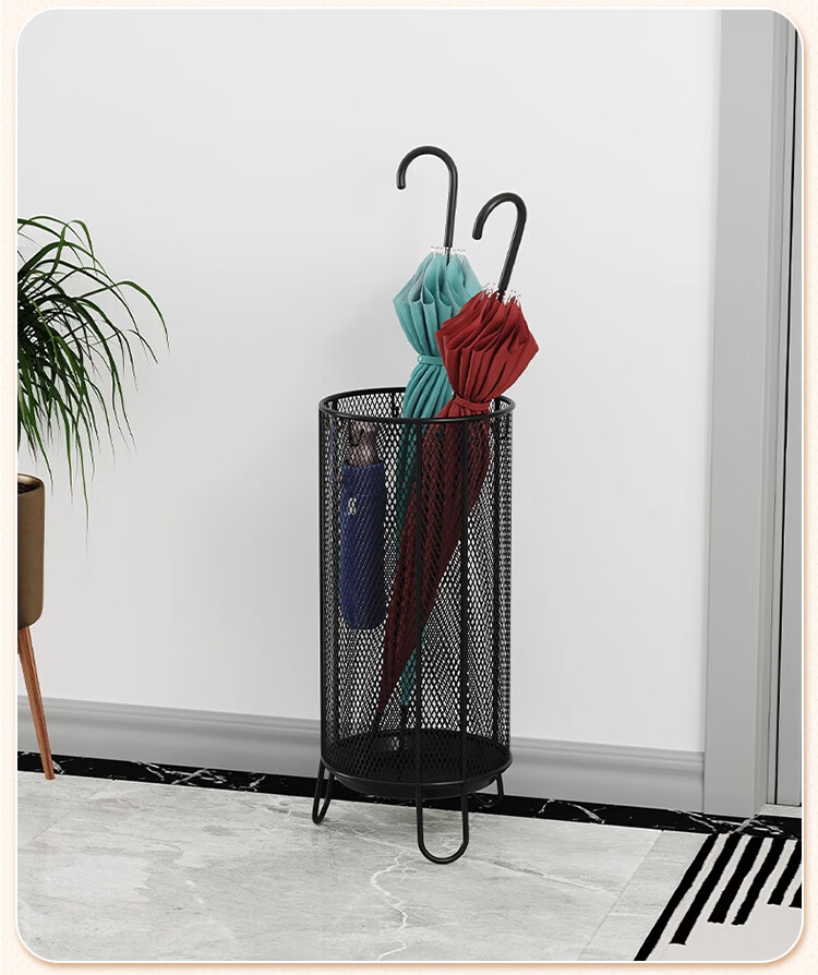 AEY Umbrella Storage Rack, Hotel Lobby Office Umbrella Holder, Hollow Umbrella Stand, Large Black 30*30*55 7