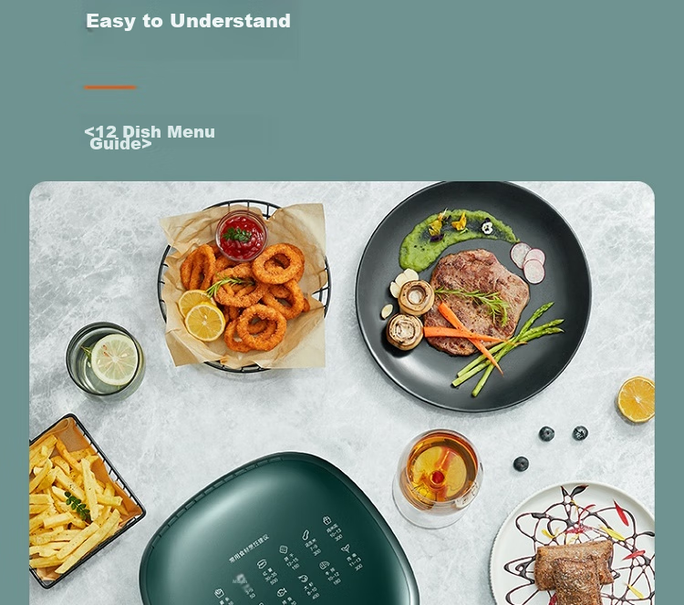 SUPOR ZMD Anxin Series, Cooking Visualization, Enjoy Delicious Food, Inner And Outer Metal Material, Steam Tender Frying, 1500W High Power, 6.0L Large Capacity, Air Fryer KJ60D76 9