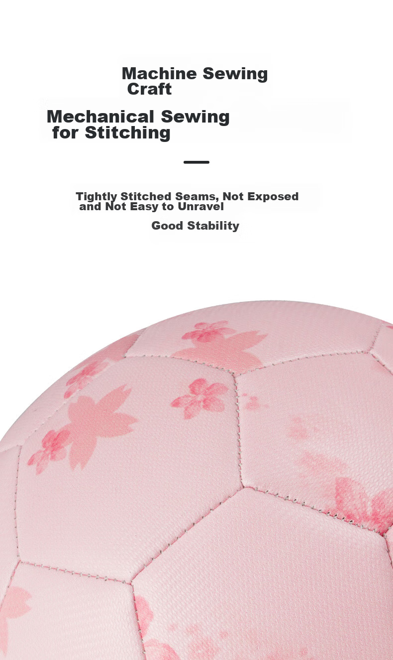 Kuangmi Cherry Blossom Pink Soccer Ball, Size 5, for Middle School Students' Exams, Youth Training And Competition Balls, Birthday Gift Ball for Boys And Girls 4