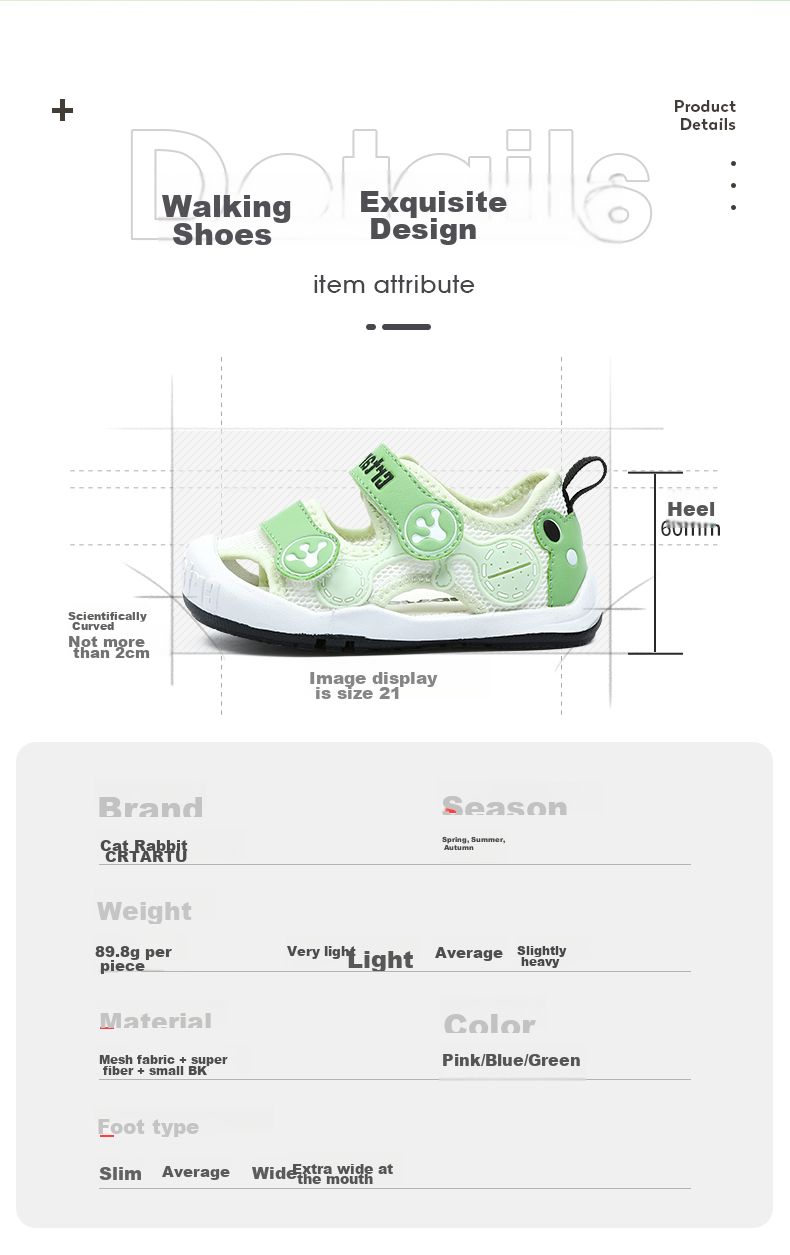 Katetu Toddler Walking Shoes, Baby Sandals for Boys, Summer Walking Shoes for Ages 1-6, Breathable Mesh Children's Sandals XBI124 2