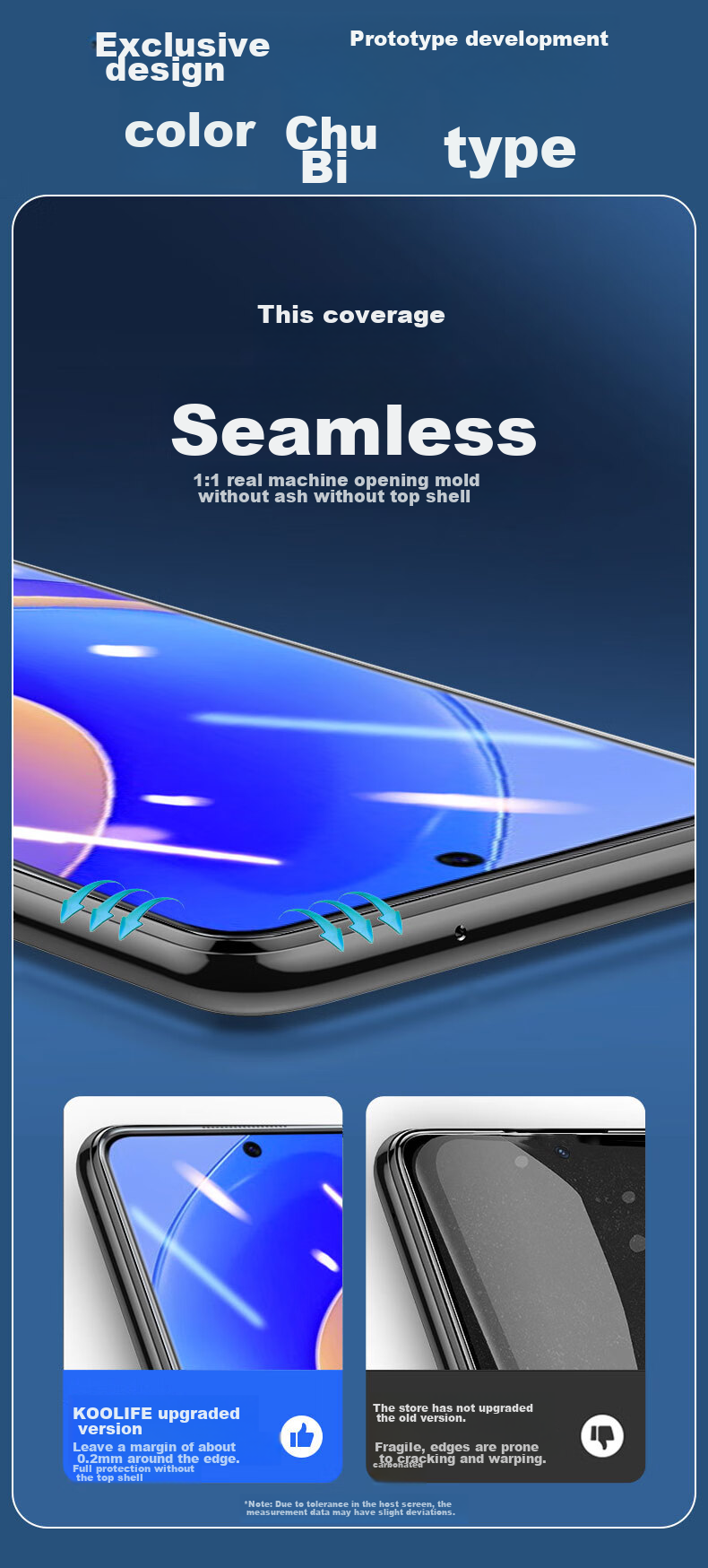 KOOLIFE Tempered Glass Screen Protector for Huawei Enjoy 50 Pro, Full Coverage Ultra-Thin HD Film for Huawei Enjoy 50 Pro Phone, Shatterproof Anti-Fingerprint Protective Film 8