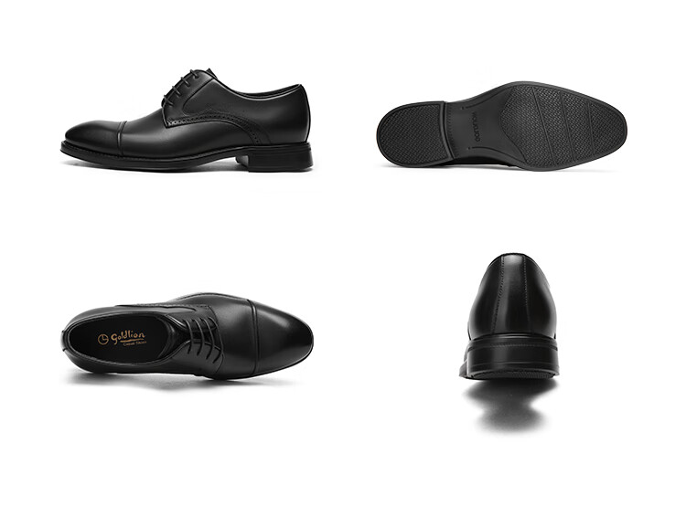Goldlion Men's Formal Shoes, Stylish And Comfortable Leather Shoes with Durable Soles, G580510157AAB, Black, Size 39 13