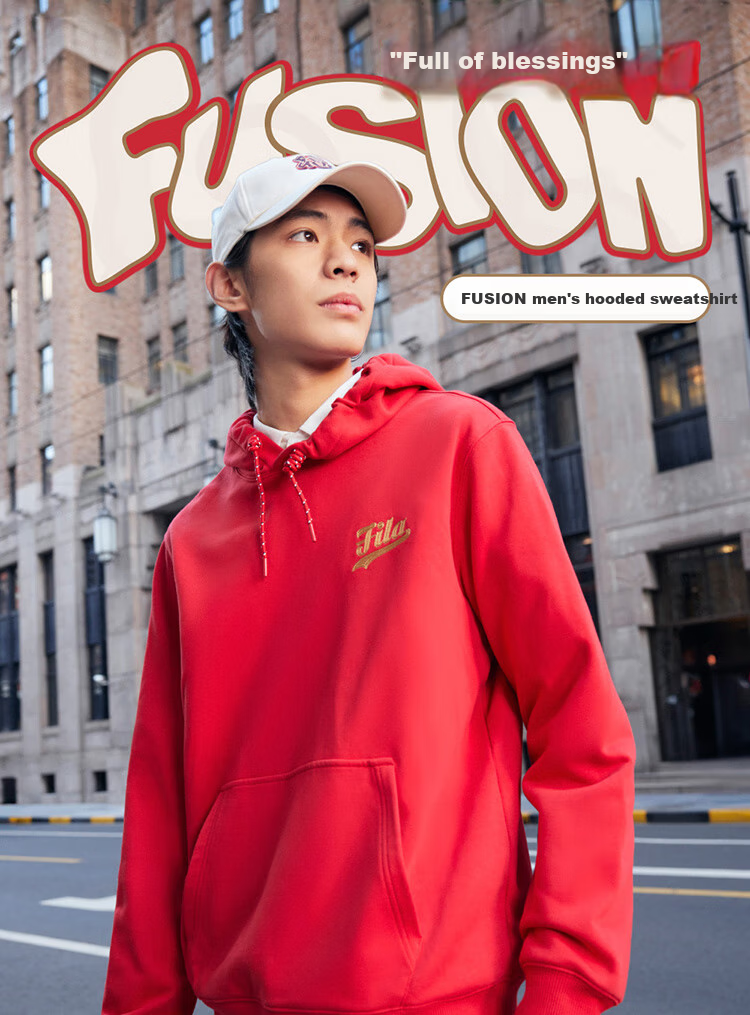 FILA FUSION Couple's Hooded Sweatshirt, Spring Fashion Pure Cotton Knitted Top 16