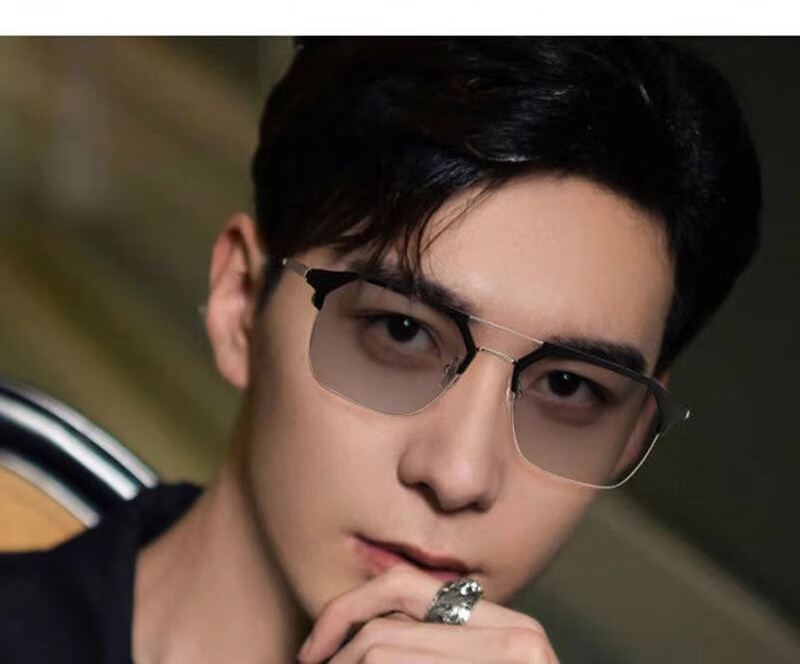 LESCA LUNETIER Stylish Photochromic Prescription Glasses Men Semi-Rimless Black Silver Gray 300 6