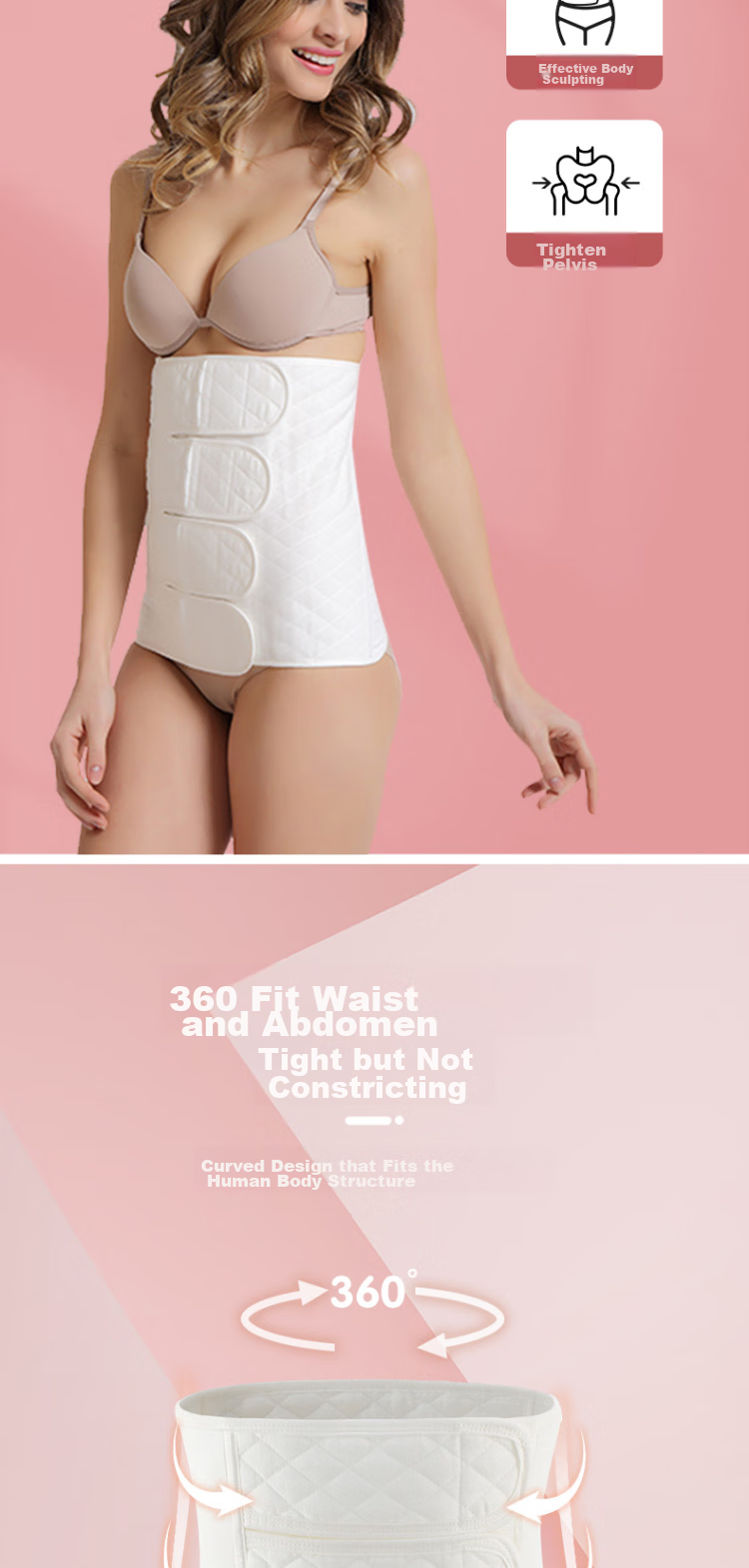 Hulian Postpartum Abdominal Binder, Post-Surgery Abdominal Wrap, Maternity Cesarean Section And Natural Delivery Abdominal Support Belt (L) 5