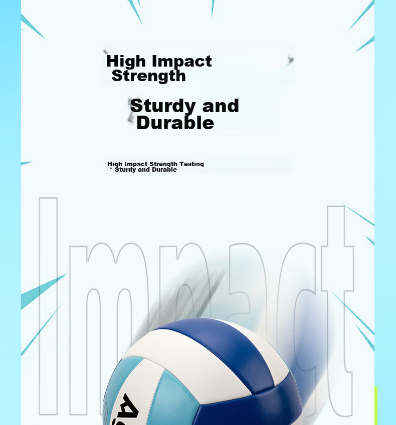 Deli No. 5 Standard Volleyball for Middle School Entrance Exam, Children's Indoor Training, Beach Volleyball, Blue And White 9
