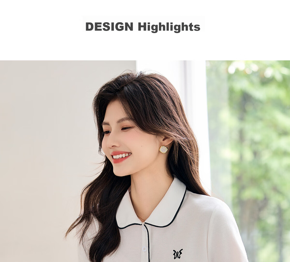 Taxiang Women's Short-Sleeve T-Shirt, Versatile Ladies' Polo Shirt, Casual Letter-Design Collared T-Shirt Top T144T1843 6