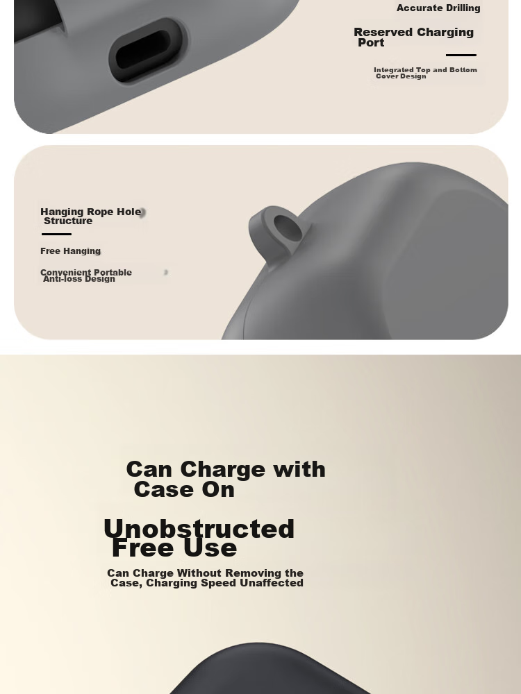 ESCASE OpenFit Protective Case for Bluetooth Earphones, Silicone Storage Box, Liquid Silicone Soft Shell, Full Protection, Shockproof, Ultra-Thin Case, Ultimate White + Lanyard 8