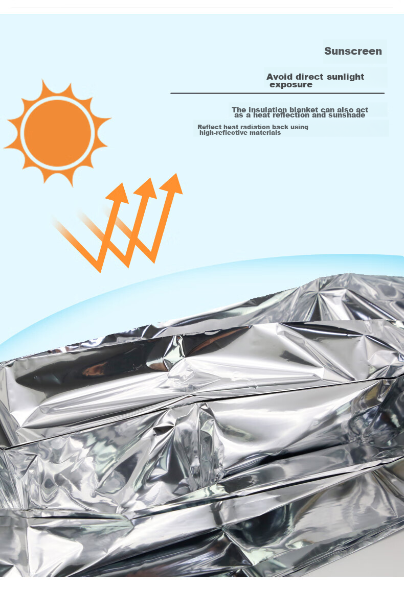 JOYTOUR Sun Protection Emergency Blanket, Thermal Blanket, Hiking Outdoor Aluminum Film First Aid Blanket, Wilderness Survival Emergency Blanket, Silver Color 4