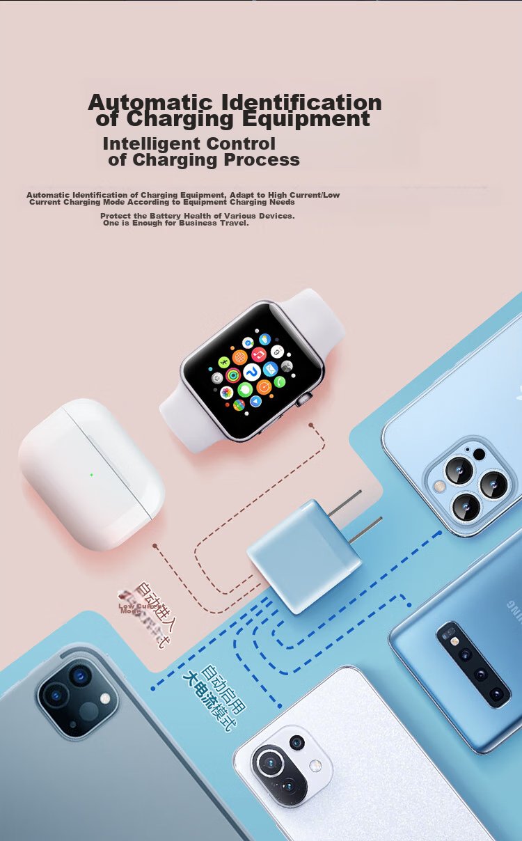 BULL PD20W Charger, Fast Charging Head for Apple IPhone 16, Automatic Power-Off When Fully Charged, Compatible with IPhone 15/14/13 Pro Max/12/11/x/8, Distant Mountain Blue 7