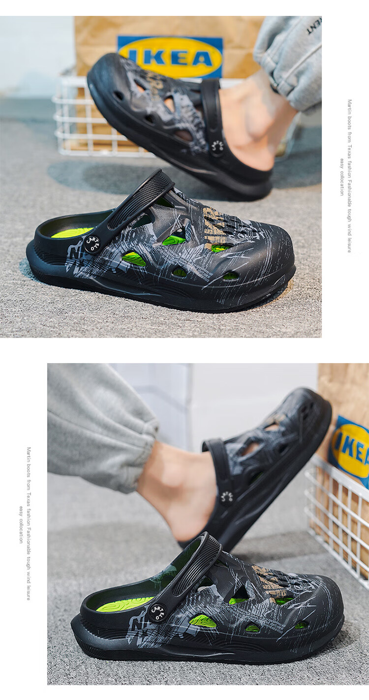 CARTELO Men's Perforated Shoes, Summer Popular Breathable Sandals, Dual-Use Soft-Soled Beach Shoes with Comfortable Feel 6