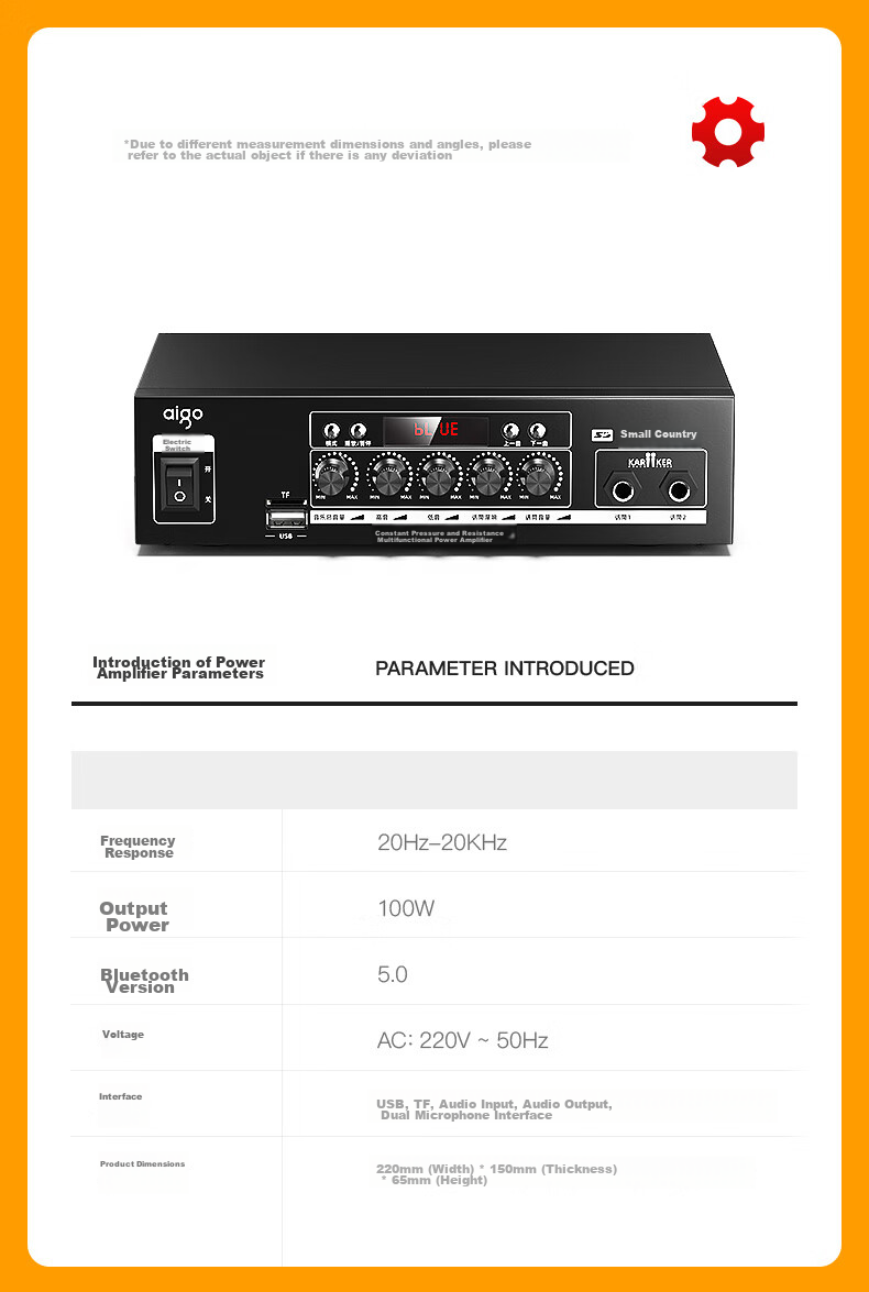 Aiguozhe Ceiling Speaker, 5.5-Inch, One-To Bluetooth, Ceiling-Mounted Wall-Hanging Broadcast Speaker, Commercial Use for Shops And Indoor Spaces, High-Quality Sound, Recessed Fixed-Pressure Indoor Amplifier X131 18