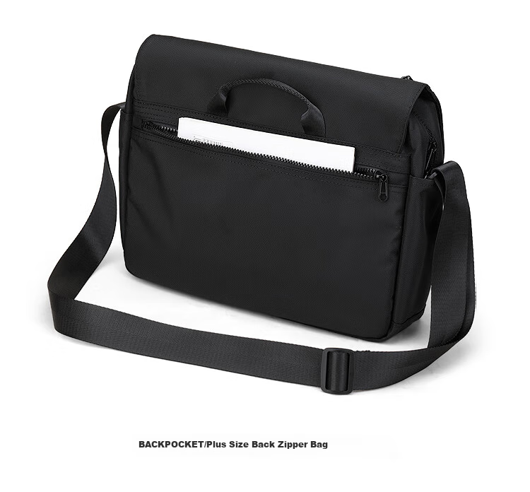 Slazenger Trendy Functional Magnetic Buckle Crossbody Bag Shoulder Bag Lightweight Large Capacity Messenger Bag, Black Extra-Large Versio 20