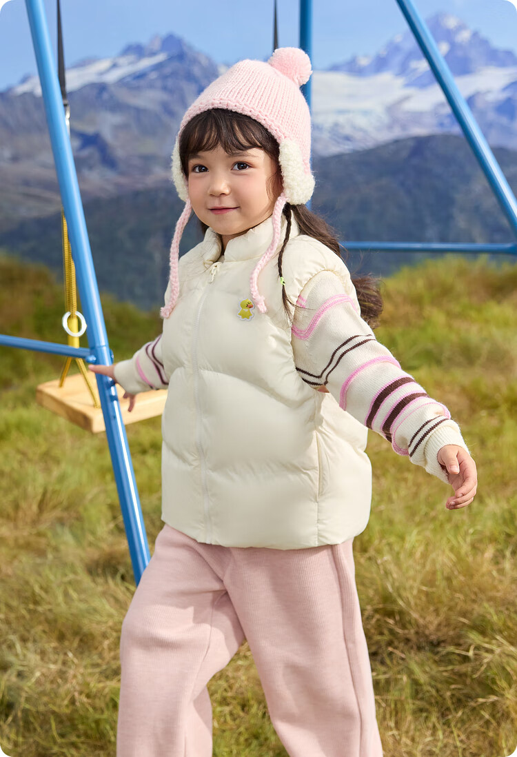 BALABALA Children's down Vest Winter Clothing, Boys And Girls Stand-Collar Jacket, Warm And Cute 17