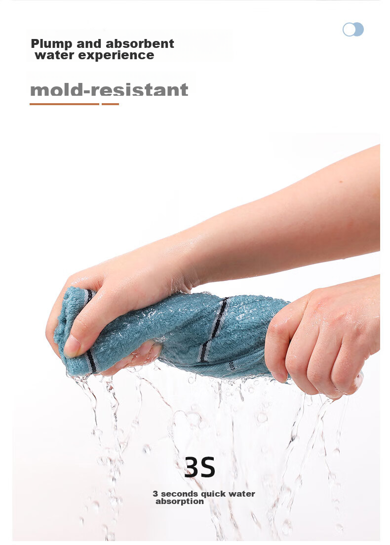Grace 7A Antibacterial Class A Towel, Pure Cotton Adult Face Towel, Xinjiang Cotton, Sky Blue, Single Piece, 70*34cm 7