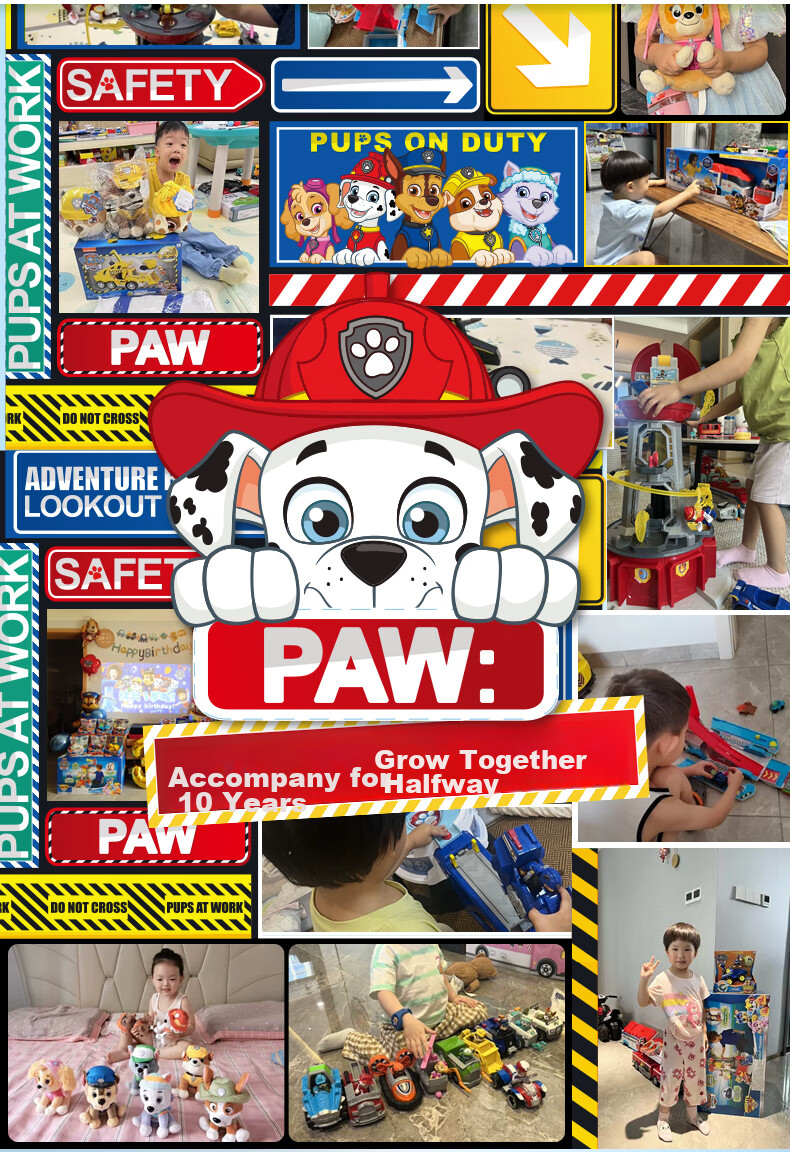 PAW PATROL Toys, Rescue Dogs, Christmas Gifts for Boys And Girls, Children's 10th Anniversary, Dog Figurines, Decorations Set 4