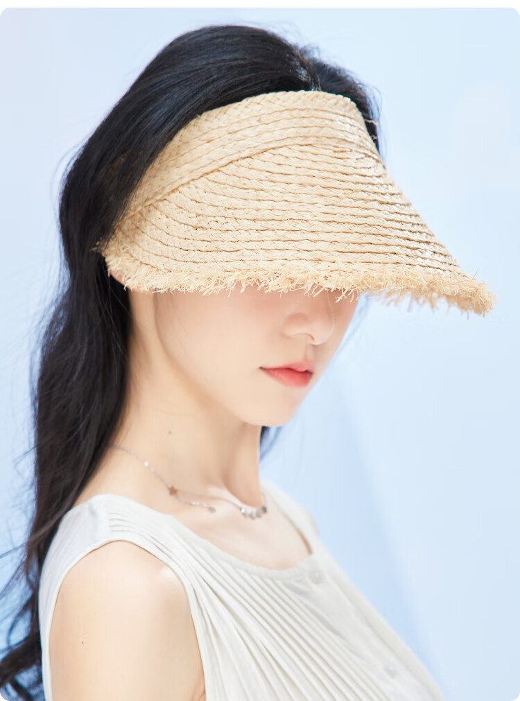 JIUMU Women's Sun Hat, Visor Cap, Straw Hat, Cool Hat, Summer Outdoor Face-Covering Hat for Women CW144 9