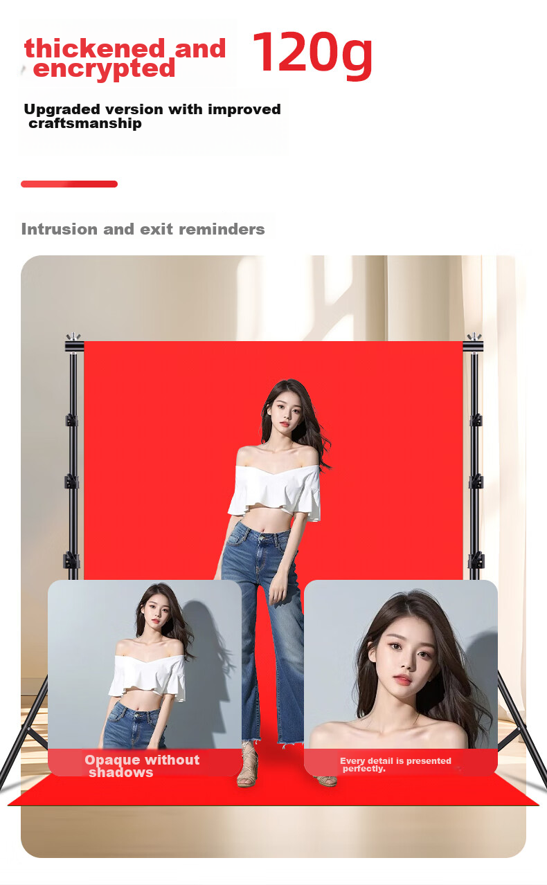 LATZZ 1.6*2 Meter Red Live Streaming Backdrop Cloth, Photography Red Cloth, Solid Color Thickened Curtain, Chroma Key Cloth, Product Photo Background Cloth, Portrait Photography ID Photo Shooting Soft Light Non-Woven Fabric 9