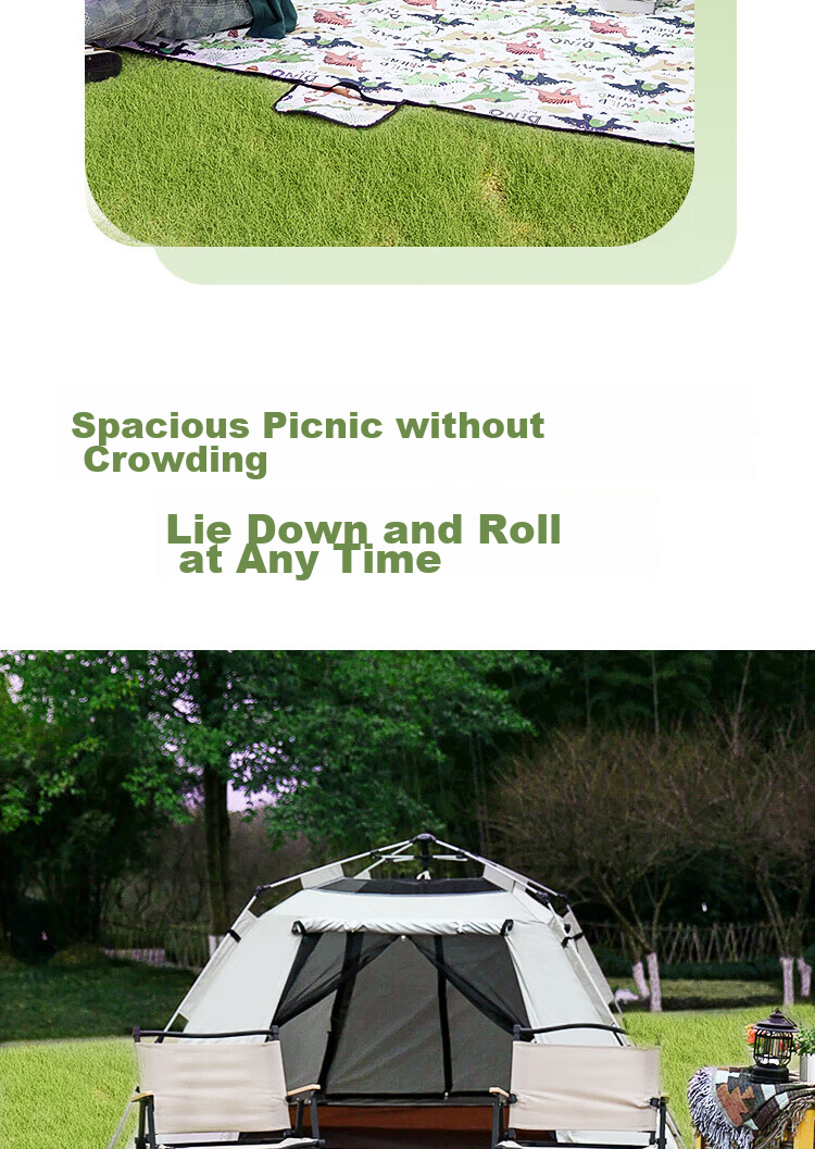OFEIS Ultrasonic Picnic Mat, Thickened Moisture-Proof Pad, Outdoor Waterproof And Moisture-Proof Camping Mat, Thickened Tent Ground Cloth And Floor Mat 8