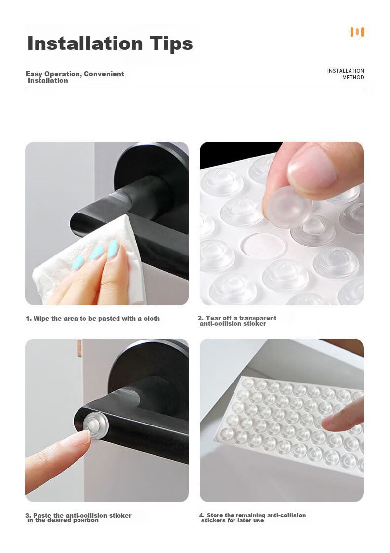Modouyu Anti-Collision Stickers, Silicone Furniture Cabinet Door Bumper Pads, Handle Anti-Collision Particles, Refrigerator Transparent Anti-Collision Gadget, 50 Pieces 9