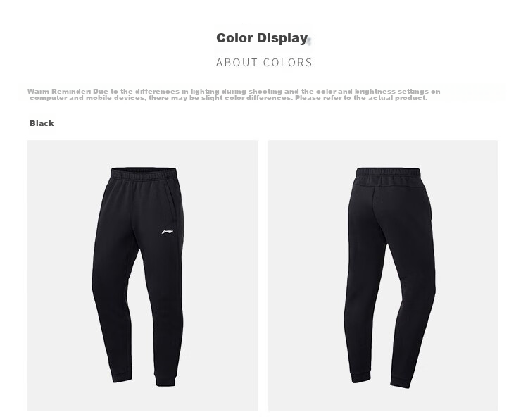 LI-NING Men's Autumn Winter Fleece-Lined Sports Pants Comfortable Warm Plus Size Casual Cotton Running Training Jogger Sweatpants 18