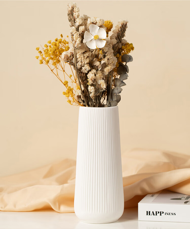 MuDingDing Modern Minimalist Matte White Ceramic Art Vase Nordic Flower Pot Decorative Ornament Premium Gift 2