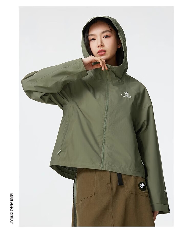 CAMEL Women's Single-Layer Windproof And Waterproof Outdoor Hardshell Jacket, Spring And Summer New Style Short Coat 18