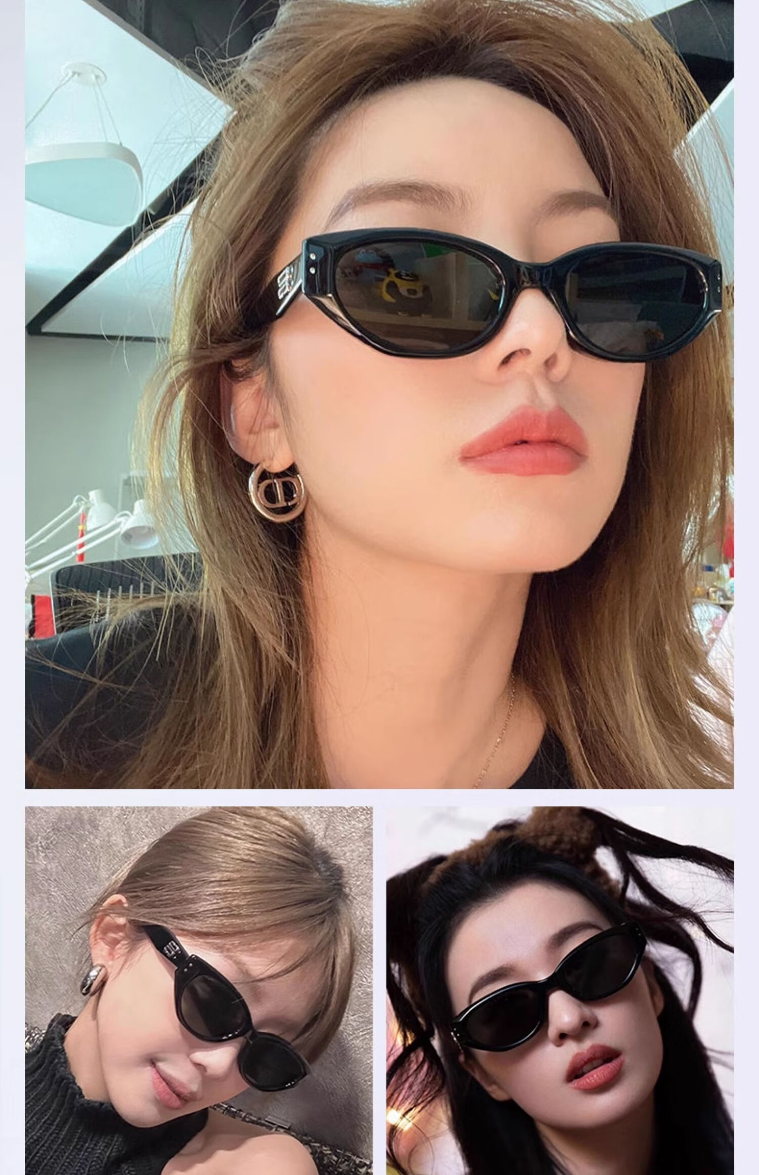 LESCA LUNETIER Vintage Cat Eye UV Protection Sunglasses Wise Black [Atmospheric Stylish Look] 6