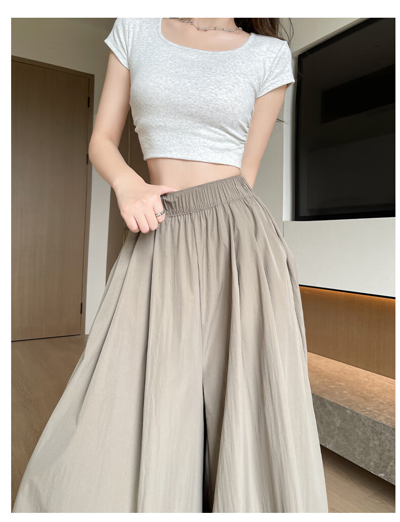 LangSha High-Waisted Yamamoto Skirt Pants for Women, Summer Lightweight Flowy Slimming A-Line Skirt Shorts, Loose Wide-Leg Pants for Petite Figures 25