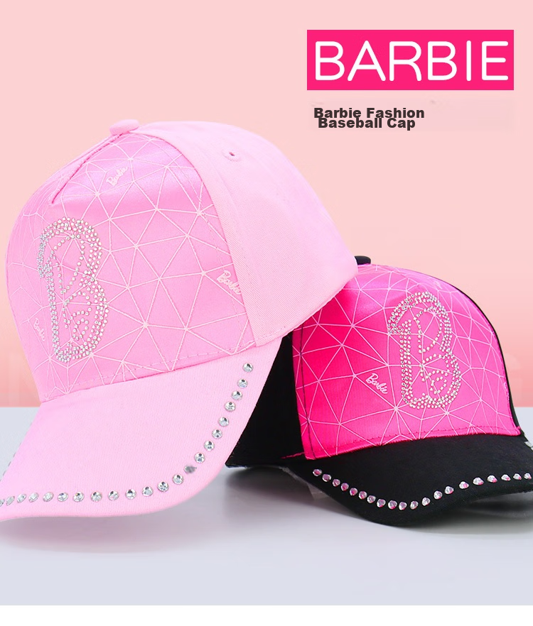 Barbie Children's Hat, Spring And Autumn Baby Sun Hat, Sun Visor Hat for Girls, Empty Top Hat for Girls, UV Protection Hat, Summer Baseball Cap 3