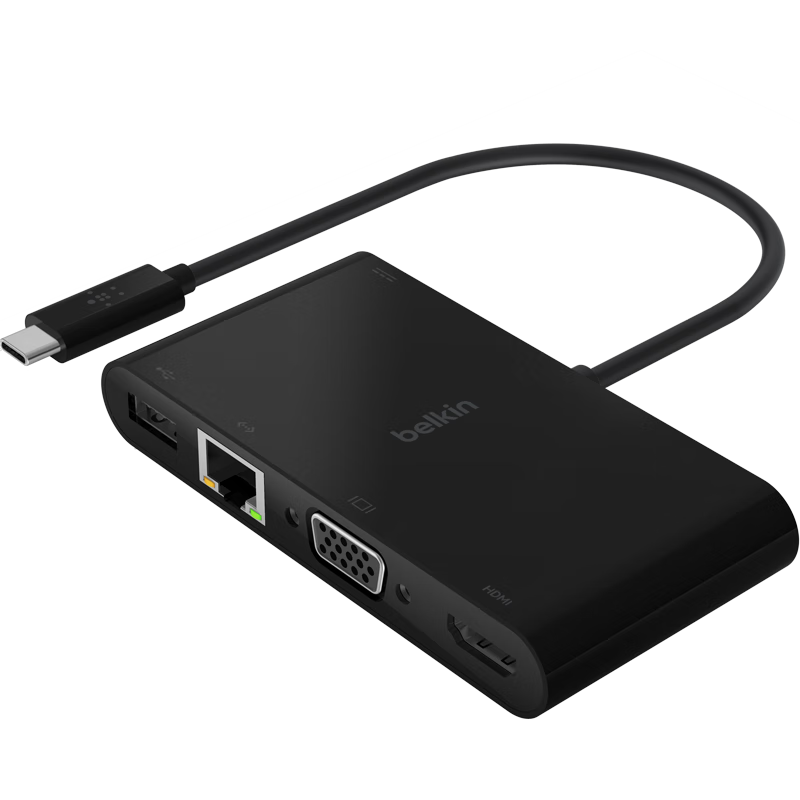 BELKIN Type-C Expansion Dock IPad Adapter, Laptop Expansion Dock 5-In VGA Screen Mirroring, USB Expansion HDMI/10 Gigabit Ethernet, Compatible with Thunderbolt