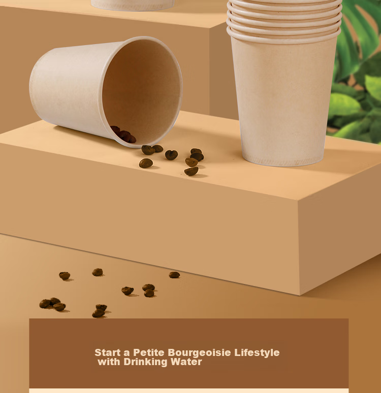 Lanziran Disposable Cups, 100-Pack, 245ml Paper Cups, Coffee Mugs, Natural Color without Printing, for Office, Business And Home Use 2