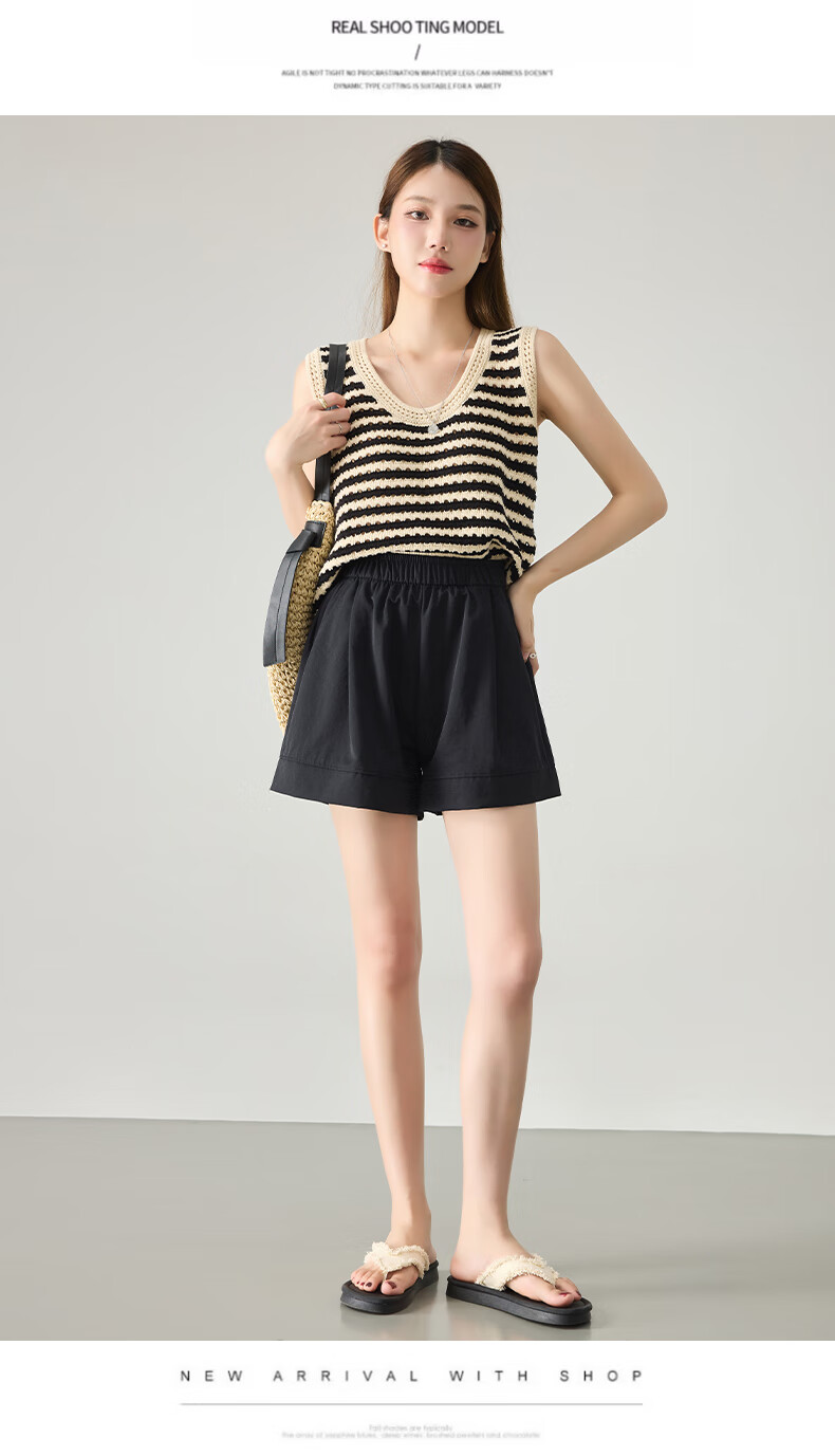LangSha Ice Silk Yamamoto Shorts for Women, Summer 2026 Thin High-Waist Slimming Wide-Leg Mid-Length Pants, Fashionable Casual Shorts for Wome 13
