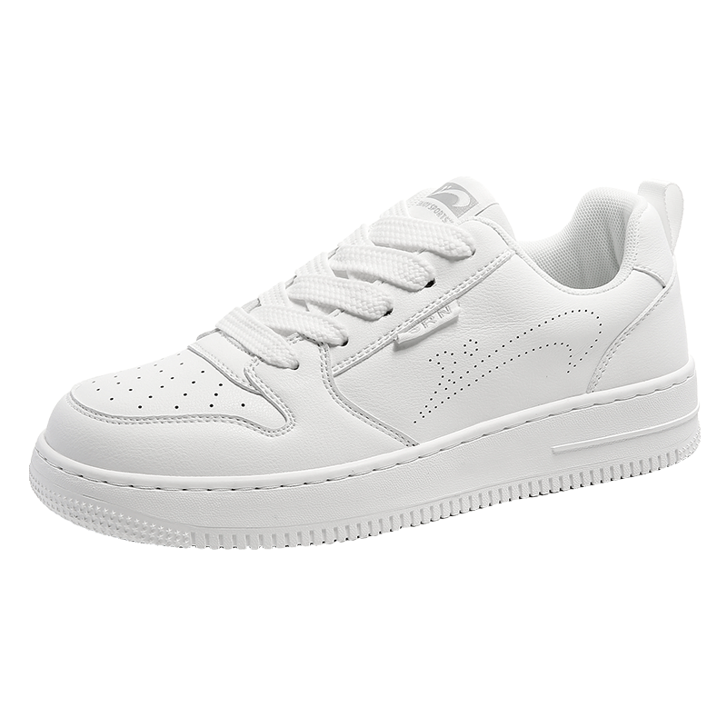 Guirenniao Men's Skateboard Shoes, Casual Sneakers, Lightweight Sports Skateboard Shoes, Skateboard Shoes for Men, White, Size 42