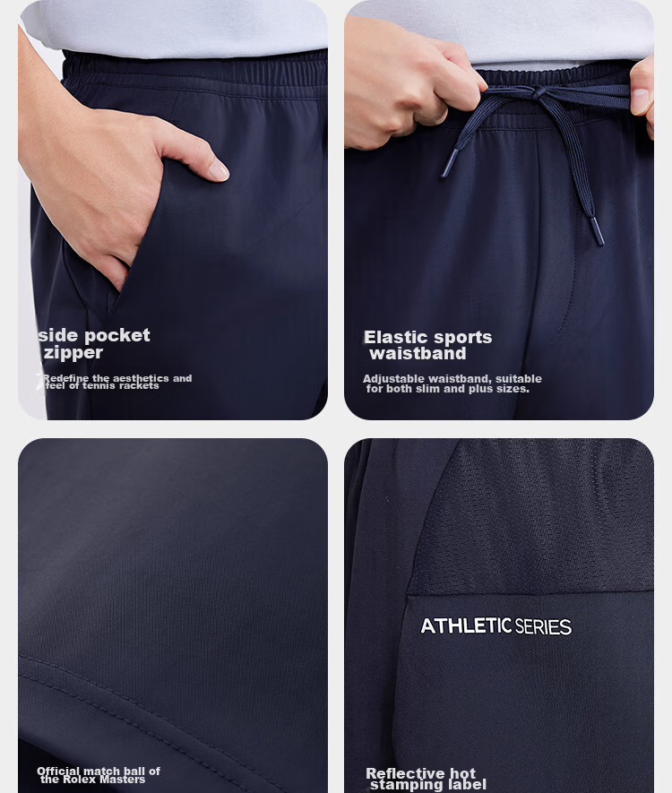 JD Original Men's Sports Pants, Quick-Dry Casual Trousers, High-Elastic Breathable Running Pants for Men, Navy Blue XL 22
