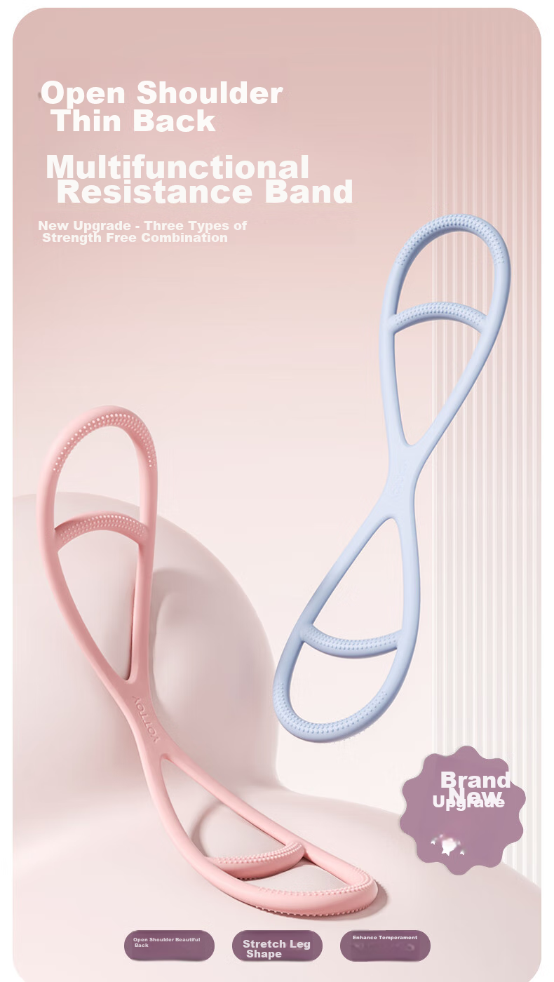 Yottoy 8-Character Pull-Up Bar for Women's Back Opening, Stretching Elastic Band, Home Resistance Rope, Fitness Yoga Back Training Tool 1