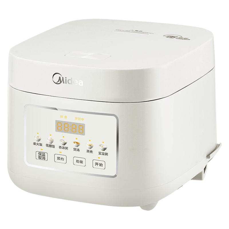 Midea Low-Sugar Rice Cooker, Non-Coated 3L Capacity for 2-3 People, Non-Coated 316L Stainless Steel Inner Pot, One-Touch Firewood Rice, Multi-Functional for Home Use MB-3E91LS