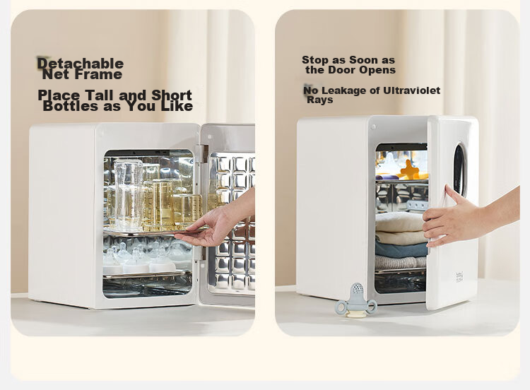 Boboduck Baby Bottle Sterilizer Cabinet UV Sterilization and Drying All-in-One Stainless Steel 24 LED Beads 6602PRO 26