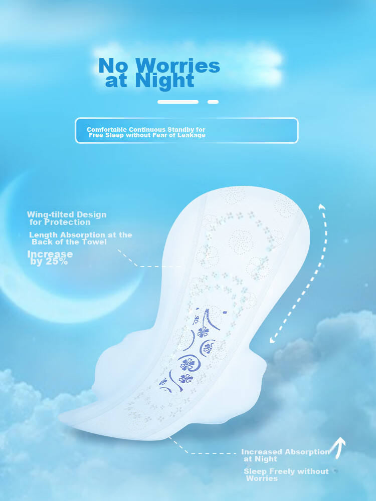 ABC KMS Thin Healthy Formula Ultra-Thin Breathable Day And Night Sanitary Napkin Set Sold by JD 8 Packs 63 Pieces 9