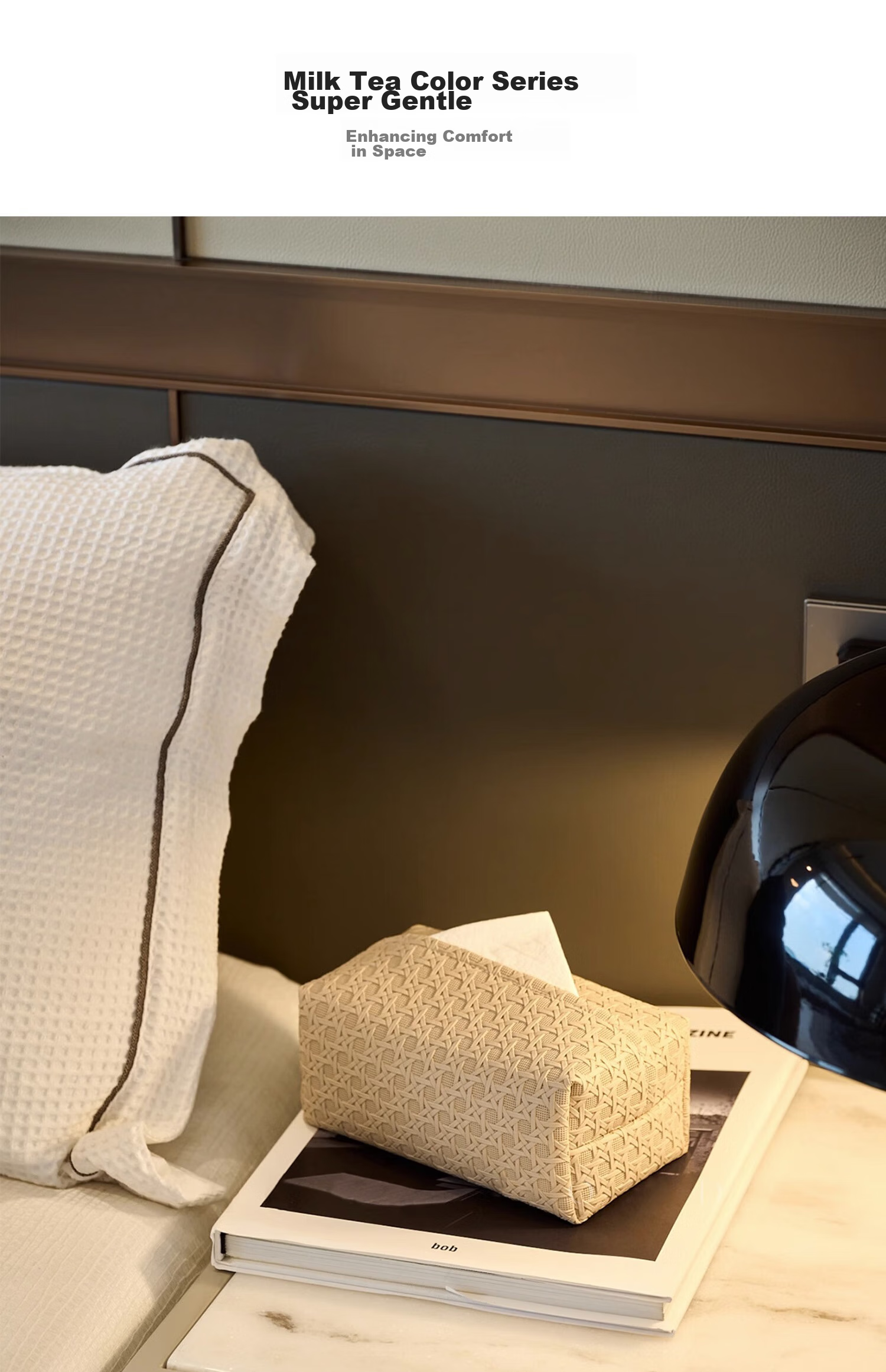 Fanyejia Tissue Box with Rattan Pattern, Luxury Leather Tissue Holder, Storage Box for Living Room, Bedroom, And Dining Table 16
