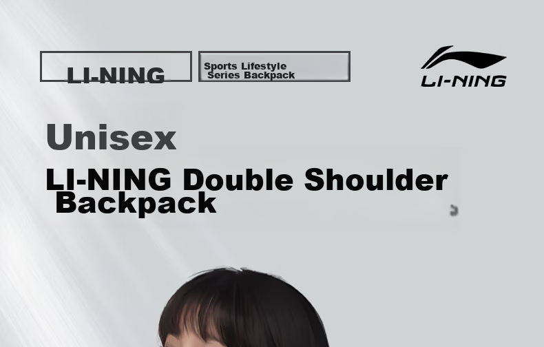 Li-Ning Backpack for Women, School Bag for College And High School Students, Outdoor Hiking Backpack for Men, Large Capacity Travel Bag, Black 1