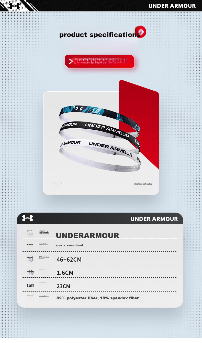 Under Armour Headband Sports Sweatband for Men And Women, Hair Tie, Sweat-Absorbing Band for Running, Sweat-Absorbing Headband 3