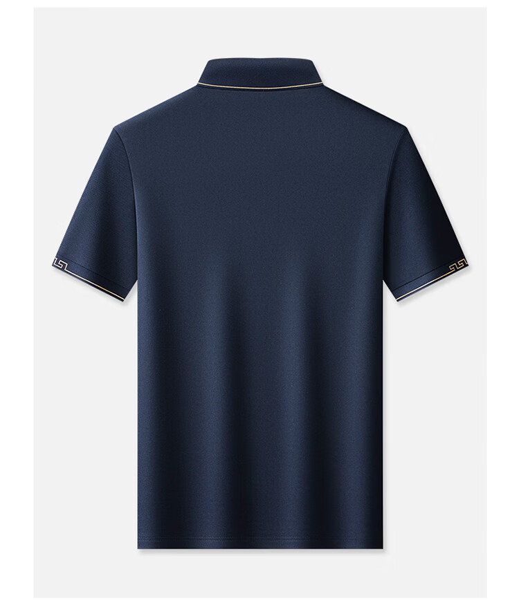 Aidengbao Summer Short-Sleeve Polo Shirt for Men, Embroidered Business Commute Collared Polo T-Shirt, Black 01185/100A(3XL) 10