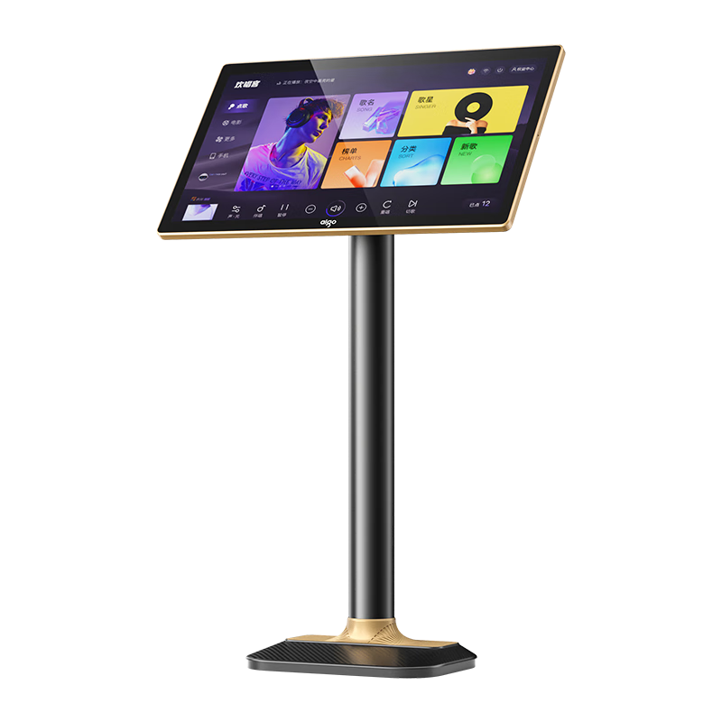 Aiguozhe G02 Karaoke Machine, Smart Voice-Controlled Karaoke Player, 19.5-Inch Large Screen, AI Intelligent Voice Control, Vertical High-Definition 4K Decoding, Home KTV Touchscreen Karaoke Machine, 3TB Storage