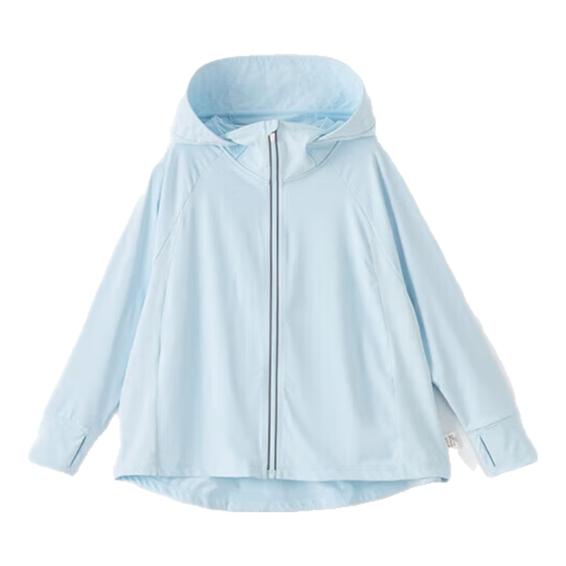 NUBIWU Children's Sun Protection Clothing, UPF50+, Lightweight And Breathable Skin Coat, Girls' Hooded Thin Jacket, for Older Children, Air Conditioning Shirt