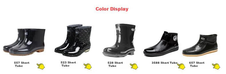 Warrior Men's Low-Top Adult Rain Boots, Rubber Shoes, Waterproof Shoes, Water Boots HXL57-S Black Single Layer Size 41 5