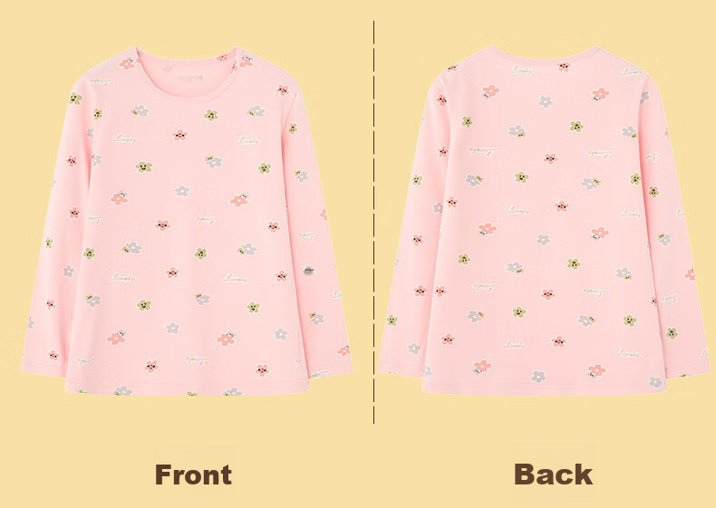 Fenteng Children's Thermal Underwear 7A Antibacterial Long Sleeve Pullover Autumn Pajama Set for Older Kids 50