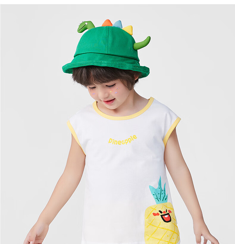 Minimumuwu Children's Vest Set Summer Sleeveless T-Shirt Set for Boys And Girls, Cool And Breathable, Heihehu, Size 100 16