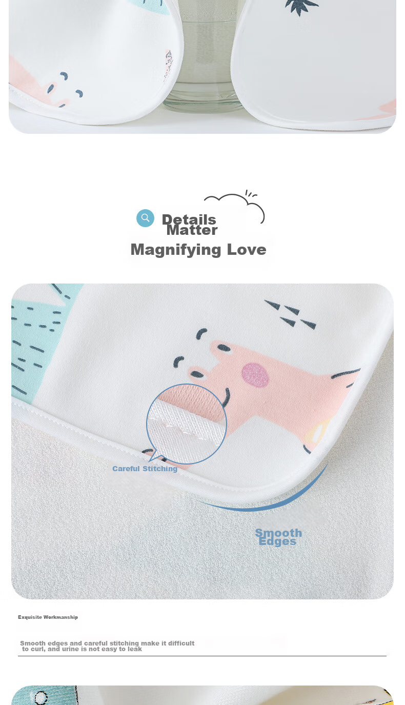 Grace Baby Diaper Pad, Extra Large Washable Menstrual Period Pure Cotton Bed Sheet Cartoon Crocodile Pattern, 150*100cm 6